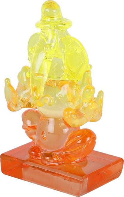 Twin side Facing ganesh Decorative Showpiece - 6 cm��(Crystal, Multicolor)